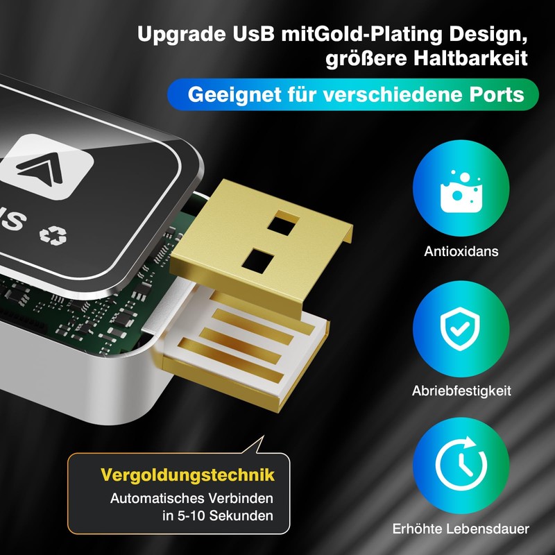 2-in-1 Wireless Carplay and Android Car Wireless Adapter, Convert Wired