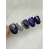 Silent night sky handmade nail tips - Long Oval /