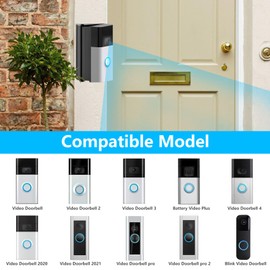 Adjustable 30 to 55 Degree Doorbell Angle Mount Compatible with Video Doorbell 1/2/3/4/(2020 Release)/Battery Doorbell Plus/Pro, Doorbell Camera Door Mount Wedge Kit for House
