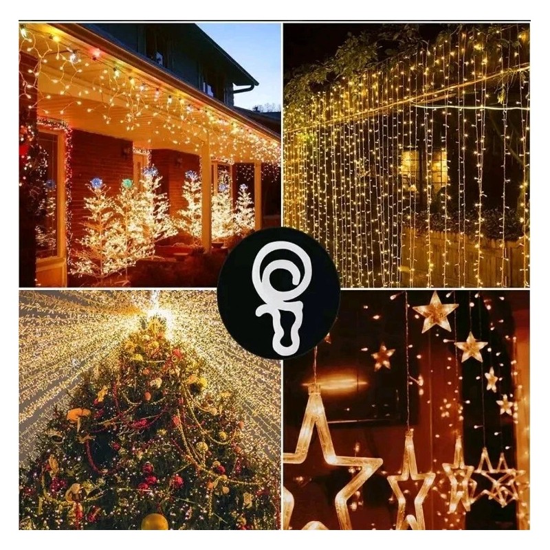 Brightown 100 Mini Plastic Lights Clips Banister Railing Fence Deck