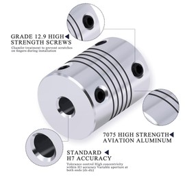 XIKE 2PCS 8mm to 10mm Shaft Coupling 25mm Length 19mm Diameter Stepper Motor Coupler Aluminum Alloy Joint Connector for 3D Printer CNC Machine DIY Encoder