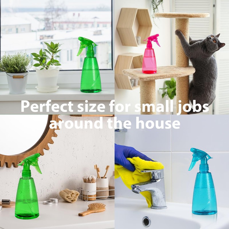 Bealee Spray Bottles 3-Pack, 16 Oz, Mist & Stream, Plastic