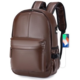 SPAHER 15.6 Inch Leather Laptop Backpack Wizz air Cabin Bags 40x30x20 Casual Daypack School Backpack Cabin Backpack Carry on Flight Travel Business Luggage Outdoor College Backpack Gift for Men Women