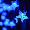 Abkshine 120 LED Blue Solar Star String Lights, Waterproof Solar