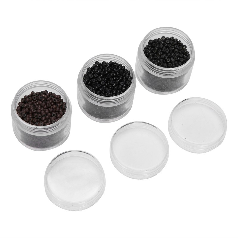 3 Bottles 3.0mm Silicone Micro Links Rings Beads Small Comfortable