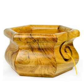 Mahogany Handcrafted Premium Hexagonal Large Yarn Ball Storage Bowl | Skein Holder for Knitters | Knitting & Crocheting Art Craft Accessories | Nagina International (Medium)