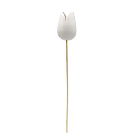 Wooden Decorative Tulip Stake 4 x 36 cm White Garden Decoration Flower Stake Artificial Wooden Flower Tulip