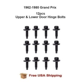 GM Replacement For 1962-1980 Grand Prix Upper & Lower Door Hinge Bolts 12pcs FREE SHIPPING