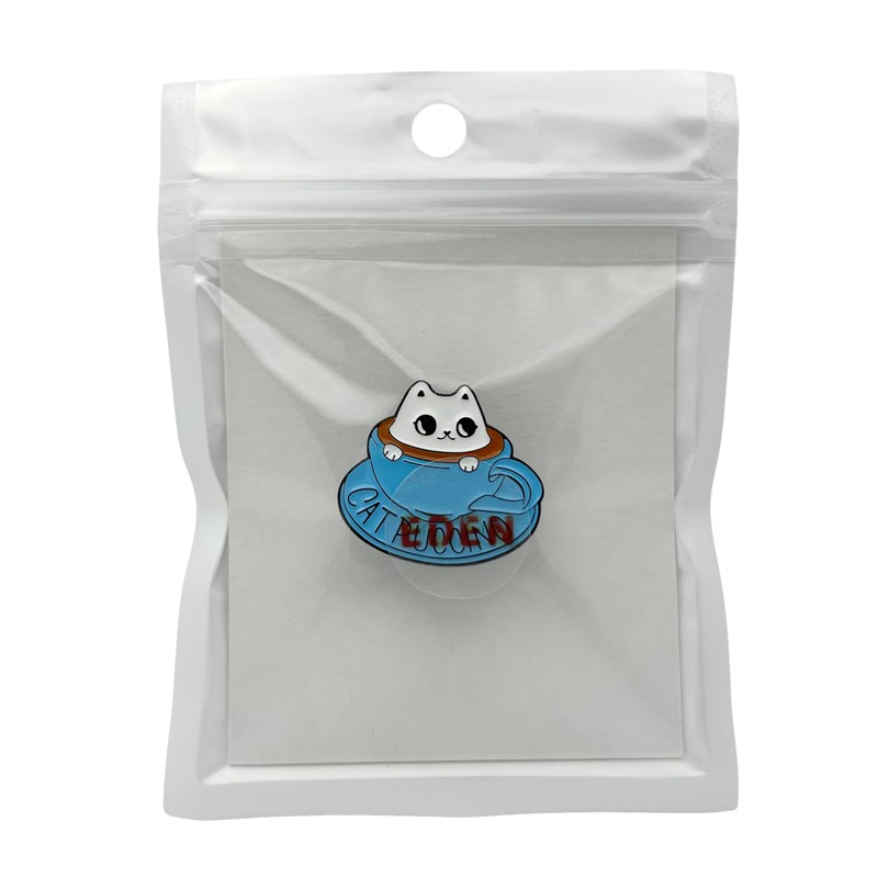 Eden E950 Fashionable Cappuccino Cat Cute Kitty Pin Badge