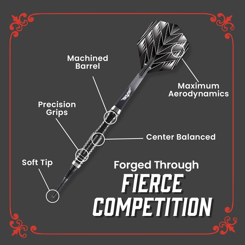 Shot! Darts Tribal Weapon Series 4-Soft Tip Dart Set-Centre Weighted-90%