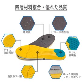 Insole, Shock Absorption, Memory Sponge, Ultra Lightweight, EVA Insole, Leg, Shoes, Standing Work, Insole, G-Zero, Standing Work, Insole, Impact Dispersion, Sports, Insole, Anti-fatigue, Prevents Bumping, Heels, Men's, Deodorizing, Breathable, Ultra Ligh