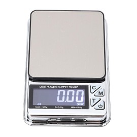 Báscula Digital de Miligramos, 500 G 0,01 G 7 Unidades Báscula de Joyería de Bolsillo con Carga USB, Báscula de Recarga de Oro para Medicina en Polvo para Alimentos