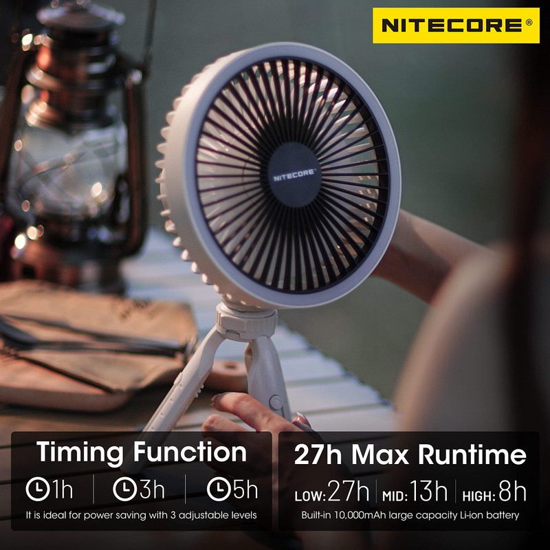 Nitecore NEF10 Multifunctional Portable Electric Fan with LED Ring Light,