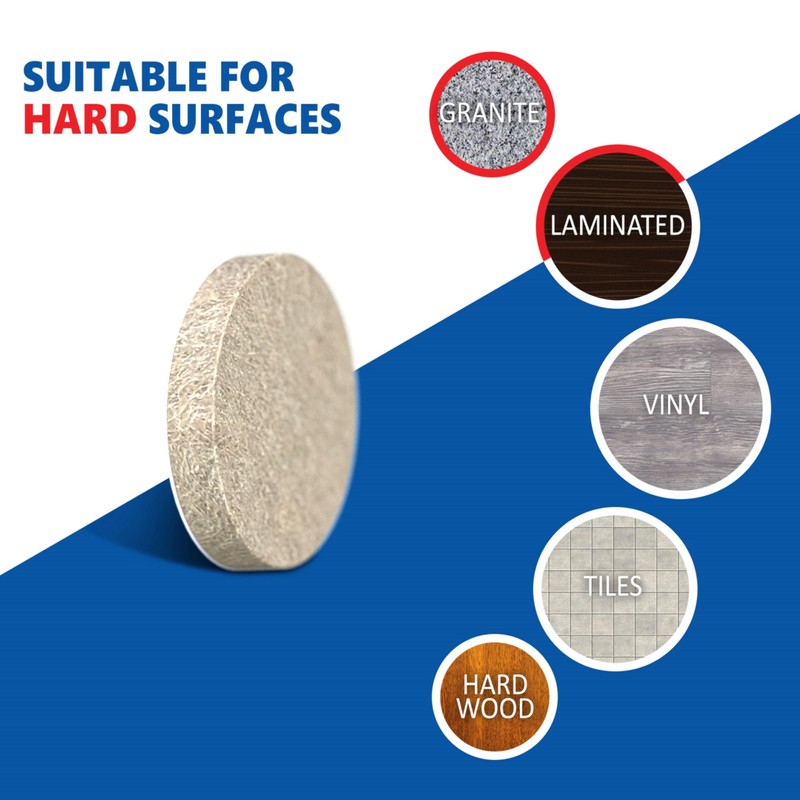 SIMALA 19mm Chair Leg Floor Protectors, 5mm Thick Furniture Pads
