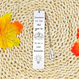 Inspirational Encouragement Gifts Bookmarks for Women Men Sometimes You Forget You're Awesome Book Mark for Daughter Friend Christmas Graduation GiftS for Coworker Book Lovers Gift