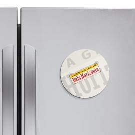 Unbranded Belo Horizonte Retro Travel Tin Sign | 4'' X 4'' Round Decorative Magnet