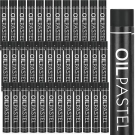 Geyoga 36 Pcs Soft Oil Pastels Bulk Artists Oil Crayons Single Color Creamy Pastels for Art Painting Drawing Blending for Back to School First Day of School Kids Students Artists (Black)