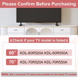 Metal TV Stand Base for Sony TV Legs Only for Sony KDL-60R520A KDL-60R550A KDL-70R520A KDL-70R550A Not Universal TV Stand Legs Replacement for Sony with Screws (Only for The Models We Listed)