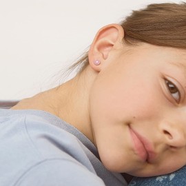 925 Sterling Silver Pink Enamel Donut Earrings with Tiny Colorful Sprinkles for Little Girls - Fashionable Screw Back Earrings for Preteens