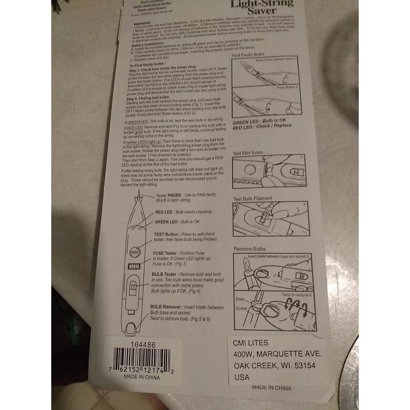 Capricorn Electronics Holiday Christmas Light and Fuse Tester with Sound