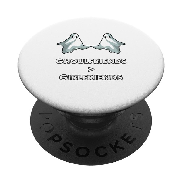 Ghoulfriends>Girlfriends Halloween Bed Sheet Ghost Besties PopSockets with Interchangeable PopGrip