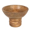 Bloomingville Round Carved Mango Wood Footed Bowl