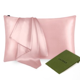 LilySilk Silk Pillowcase with Envelope Closure, 1 Piece, Made of 100% High-Quality 25 Momme Material, Reusable