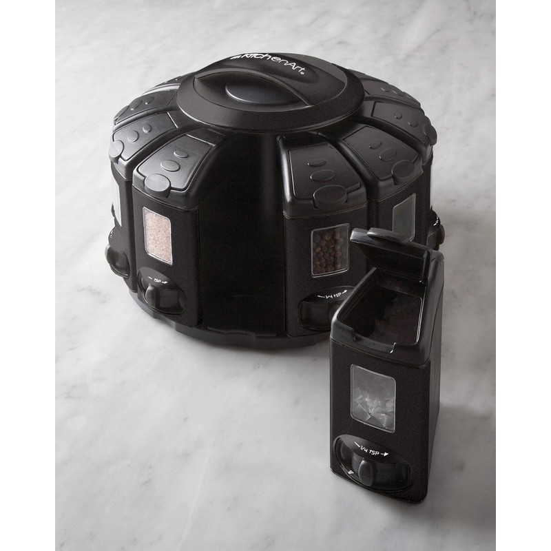 Kitchen Art Select-A-Spice Auto-Measure Pro Carousel 12 Compartments Spice Rack,