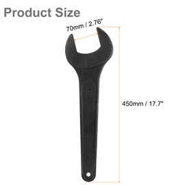 HARFINGTON Single Open Ended Spanner Wrench, 70mm, Thicken Carbon Steel Open End Wrench Tool for Automotive Repair and Furniture Assembly, Black