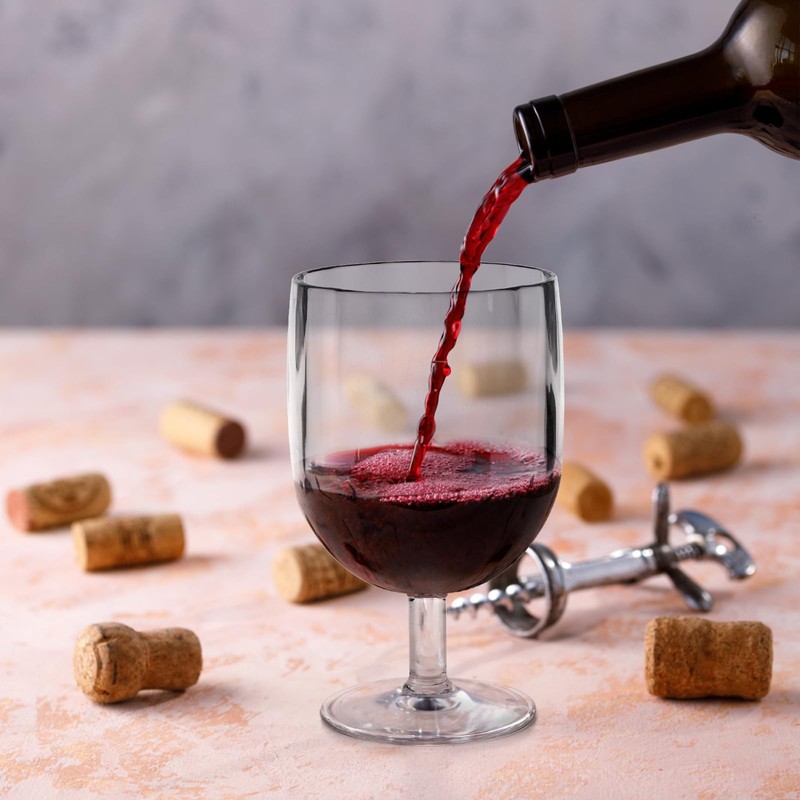 Suwimut Set of 8 Unbreakable Plastic Wine Glasses, 12 oz