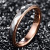TUNGSTORY 4MM Rose Gold Tungsten Wedding Ring Faceted High Polished