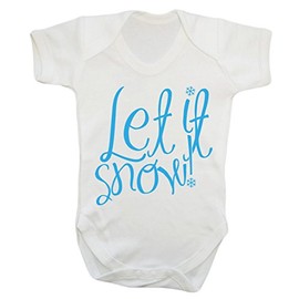 Let it Snow Baby Vest Bodysuit Babygrow Boys Girls Unisex White
