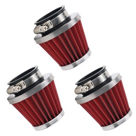 AHL Motorcycle Air Filter 42 mm High-Performance Air Filter Clamp Rubber Sports Air Filter, red