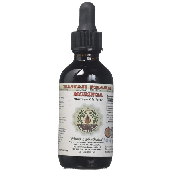 Moringa Alcohol-FREE Liquid Extract, Moringa (Moringa Oleifera) Leaf Glycerite Herbal Supplement 2 oz