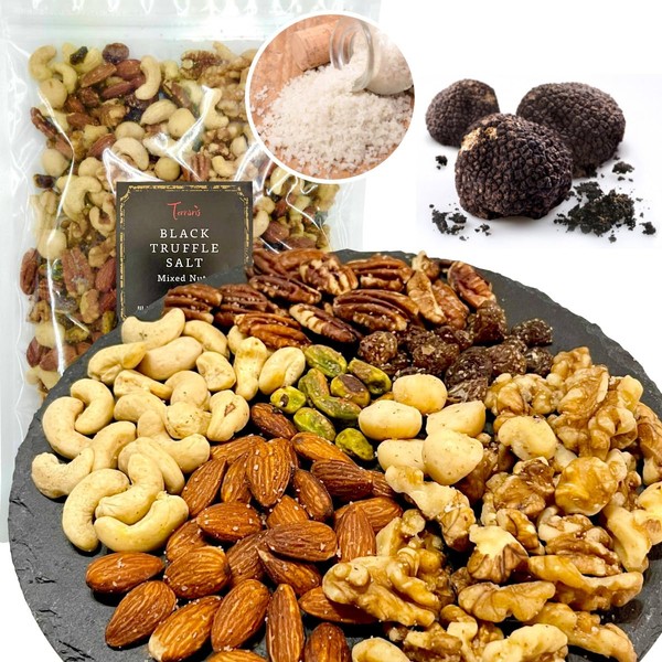Snacks, Mixed Nuts, Respect for the Aged Day, Luxury 7 Types of Black Truffle Salt Mixed Nuts, Liquor Knobs, Nuts, Sweets, Cashew Nuts, Almonds, Walnuts, Pecan Nuts, Macadamia Nuts, Raisins, Pistachio, Truffle, Salt, Late Drinking, Salted, Nut Mix, Zippe