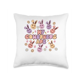 My Coworkers Are Kind Sweet Brave Smart Funny Easter Throw Pillow