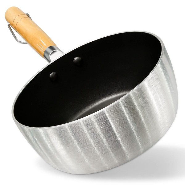 Deep White Milk Pan, 6.3 inches (16 cm), Thick Aluminum