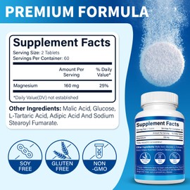 Hydrogen Water Tablets, Hydrogen Tablets for Drinking Water with Magnesium, H2 Supplement for Brain Health & Cognitive Performance, Pure & Non-GMO, 120 Count