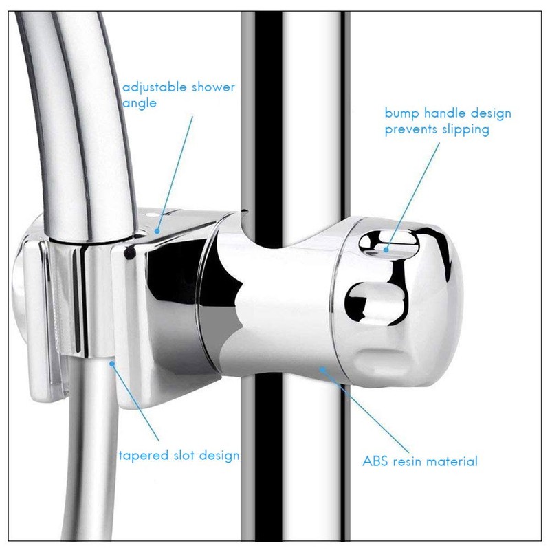 3PCS Shower Head Holder Bathroom Adjustable Chrome Slider Handheld Shower