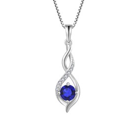 Blaniy Infinity Necklaces for Women 925 Sterling Silver Sapphire Pendant Necklace September Birthstone Jewelry Gifts for Women