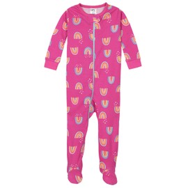Gerber Baby Girls 2-pack Footed Pajamas And Toddler Sleepers, Rainbows Pink, 24 Months US