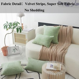 Home Brilliant 65x65 Cushion Cover Super Soft Sage Green Cushion Covers for Sofa Cushions Square Throw Pillowcases Spring St Patricks Day Decorations, 65cm, 2Pcs, Sage Green