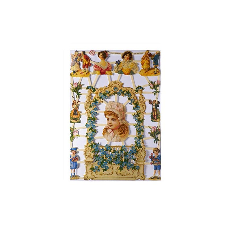 Glanzbilder EF 7267 Lady Flowers Violet Frame Pose Picture Decoration