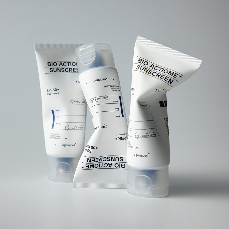 오가나셀 바이오 액티옴 선스크린 SPF50+ PA++++ 무기자차 민감성 자외선차단제 Oganacell