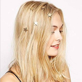 Bartosi Star Spiral Hair Pins Gold Wedding Hair Clips Vintage Star Bridal Hairpins Star Spiral Hair Claw Stick Headwear Barrettes Headpieces Hair Accessories for Women Girls (Pack of 5)