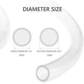 3 x 5mm Flexible Plastic Hose 5m Clear Vinyl Hose Flexible PVC Hose Lightweight Plastic Hose