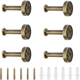 MOROBOR 6PCS Paw Print Wall Hook, Antique Animal Footprint Hook Animal Hooks Heavy Duty Vintage Decorative Hooks for Towel Robe Clothes Hats Bags Keys