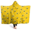 Honeycomb Cute Bee Yellow Hooded Blankets for Couch Sofa Throw