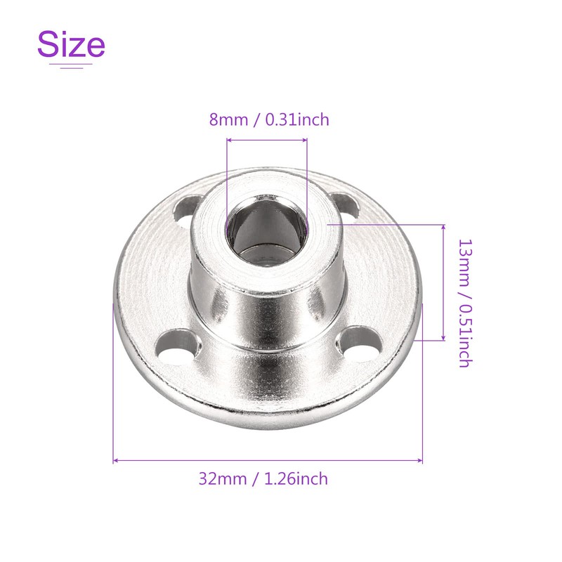 DMiotech 4pcs 8mm Inner Diameter H13xD16 Flange Coupling Connector Rigid
