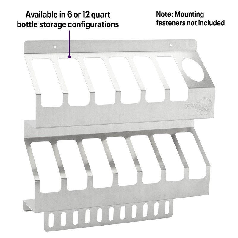 Speedway Motors 12-Quart Oil Storage Shelf, Aluminum, For Garage/Trailer